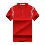 lacoste t-shirt new arrival shoulder stripe red